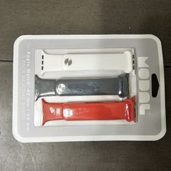 MODAL Apple Watch Bands 42/44mm 3-Pack Silicone Straps iWatch Replacement