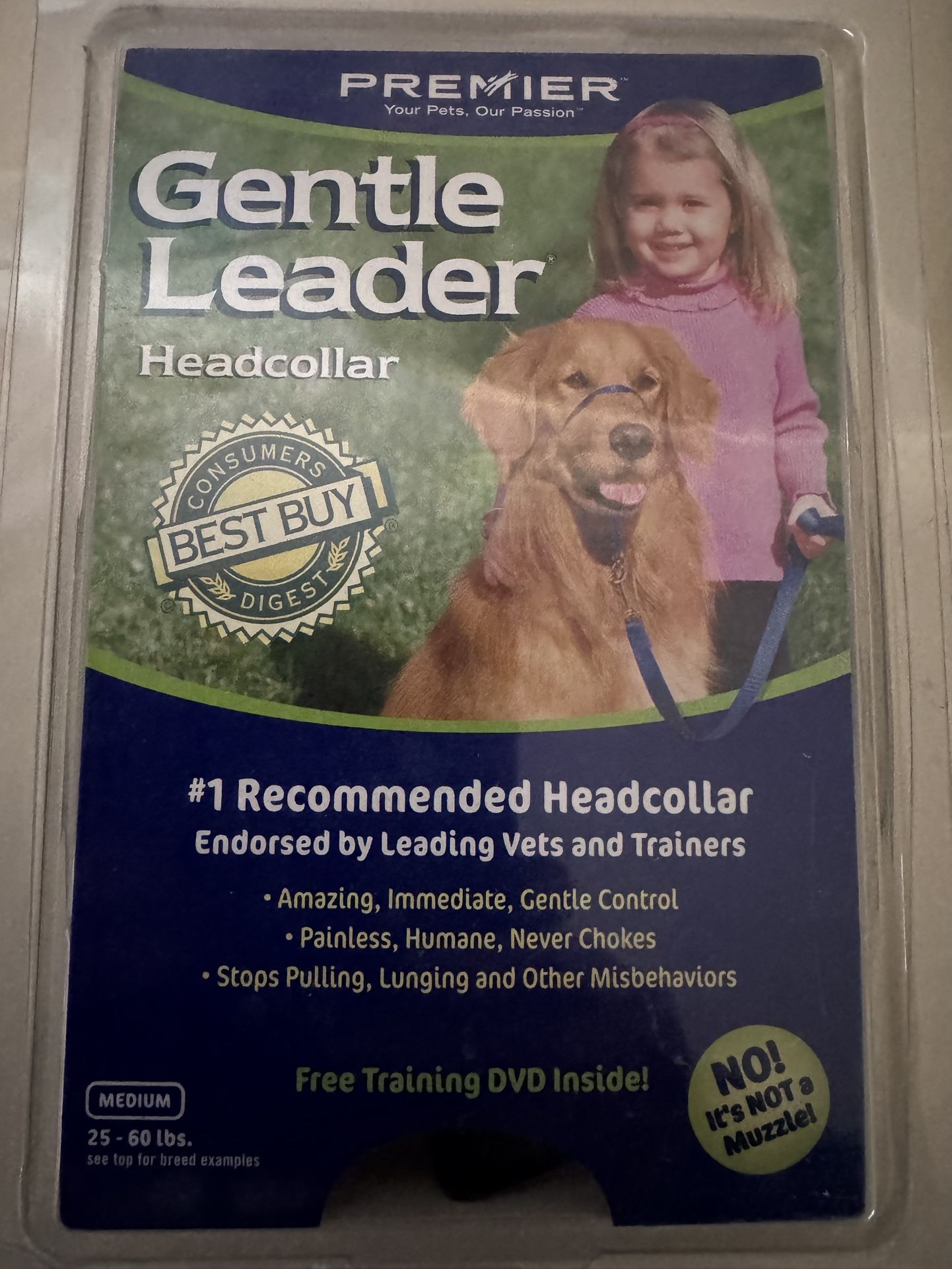 Premier Brand Gentle Leader For Dogs. Medium, New In Pkg