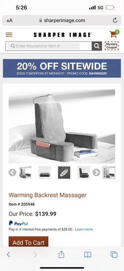 Sharper Image Warming Backrest Massager