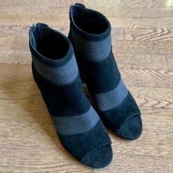 Reba Black Suede Ankle Boots