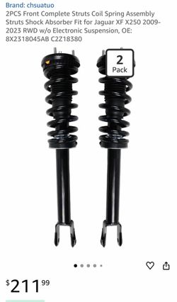 2PCS Front Complete Struts Coil Spring Assembly Struts Shock Absorber Fit for Jaguar XF X-2023 RWD w/o Electronic Suspension, OE: 8XAB 