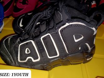 NIKE Youth Unisex Sneakers High Top Lace Up Air More Uptempo