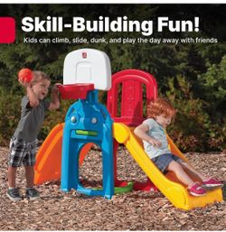 tep2 Game Time Sports Climber, Kids Indoor/Outdoor Playset, Backyard Playground Set, Slide, Climbing Wall, Basketball Hoop, Outside Jungle Gym, For To