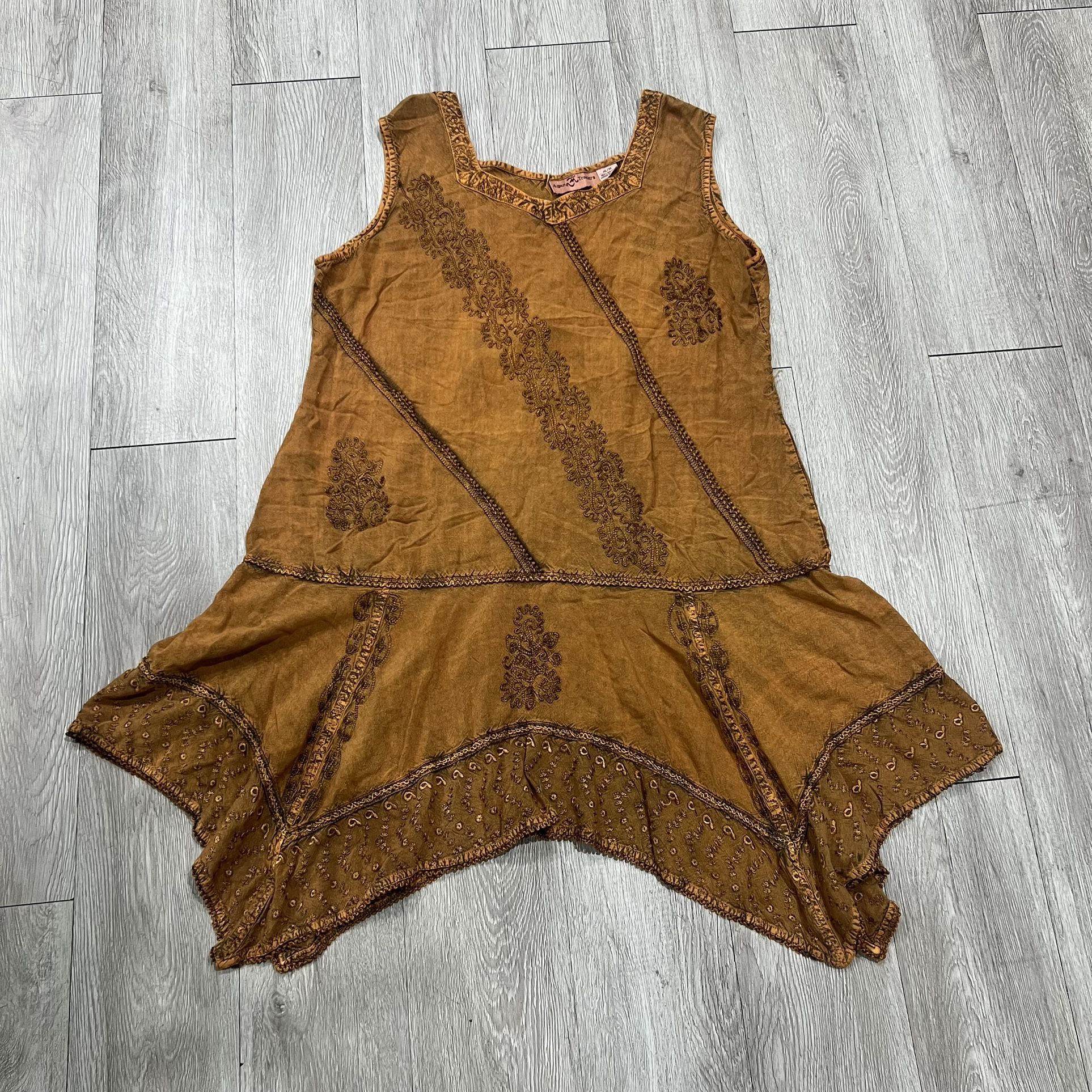 Agan Traders Sunset Tie Dye indie boho free spirit flowy festival dress Tunic XL