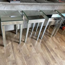 Set Of 4 Mirrored Tables 