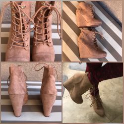 Forever 21  light brown wedge booties