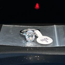 3CT 925 Oval Solitaire Cubic Zirconia CZ Ring  NEED GONE TODAY NO LESS THAN $25