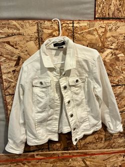 Ashley Stewart White Denim Jacket