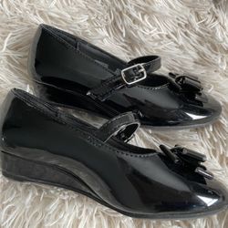 Wonder Nation Black Shiny Toddler Girls Shoes Sz 9