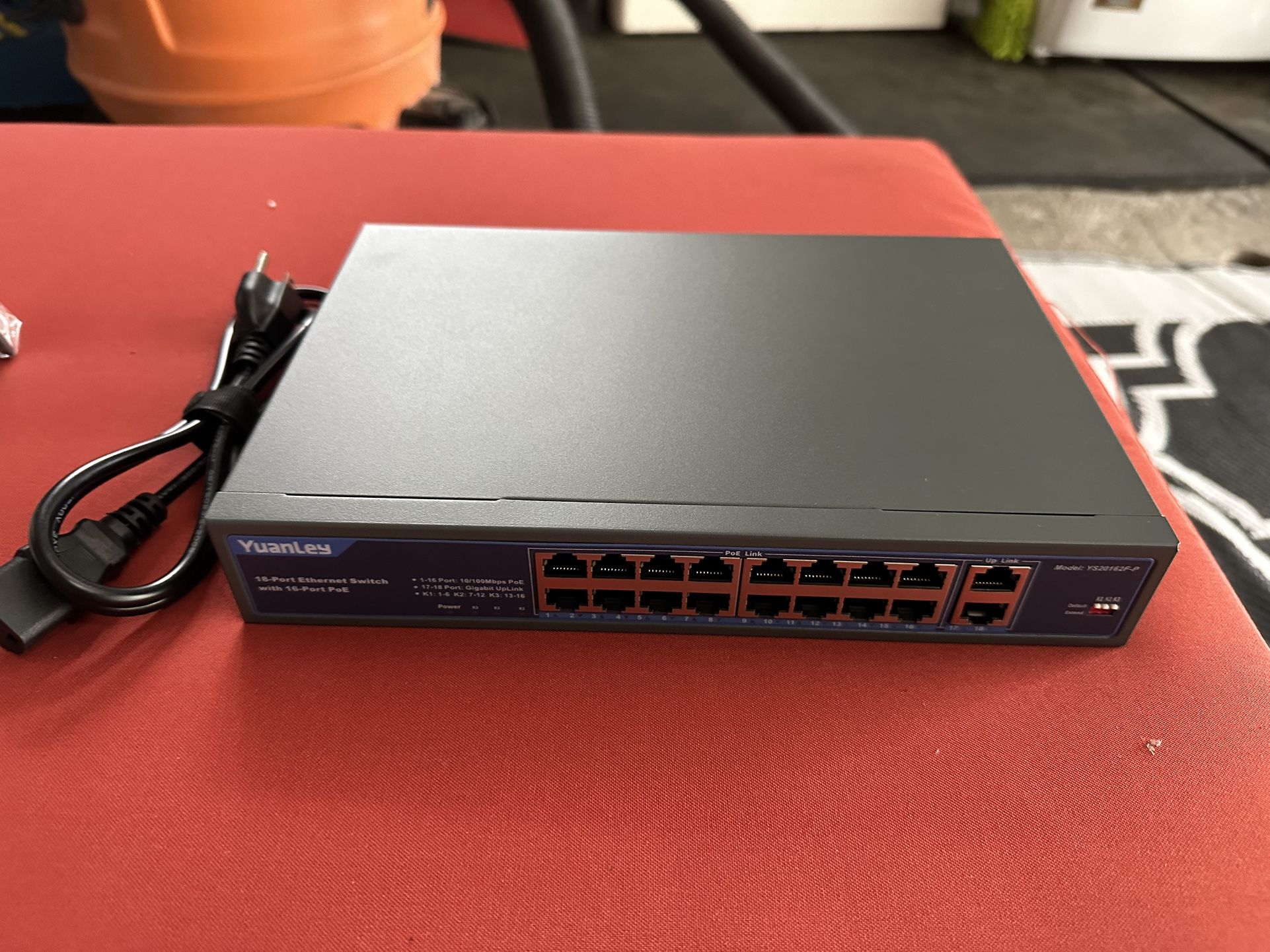 YuanLey 16 Port PoE Network Switch w/ 2 Gigabit Uplink, 16 PoE+ Port 