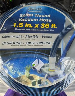 Aqua EZ 1.5" x 36' Spiral Wound Pool Vacuum Hose New In Package