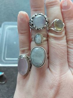 Moonstone rings .925 stamped