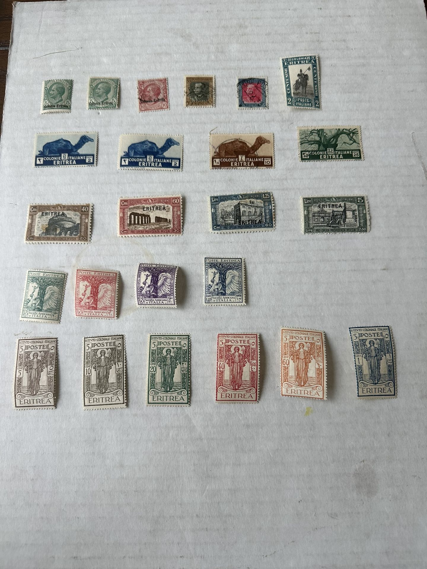 Italian Eritrea Colony Stamp Group Of 24