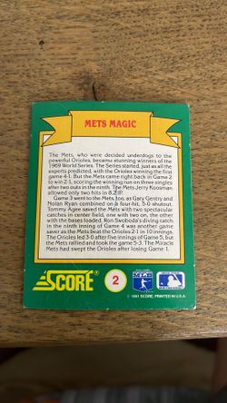 1991 Score Magic Motion World Series Trivia baseball card