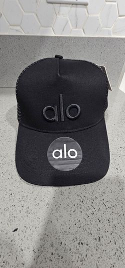 Alo Yoga Black Trucker Hat