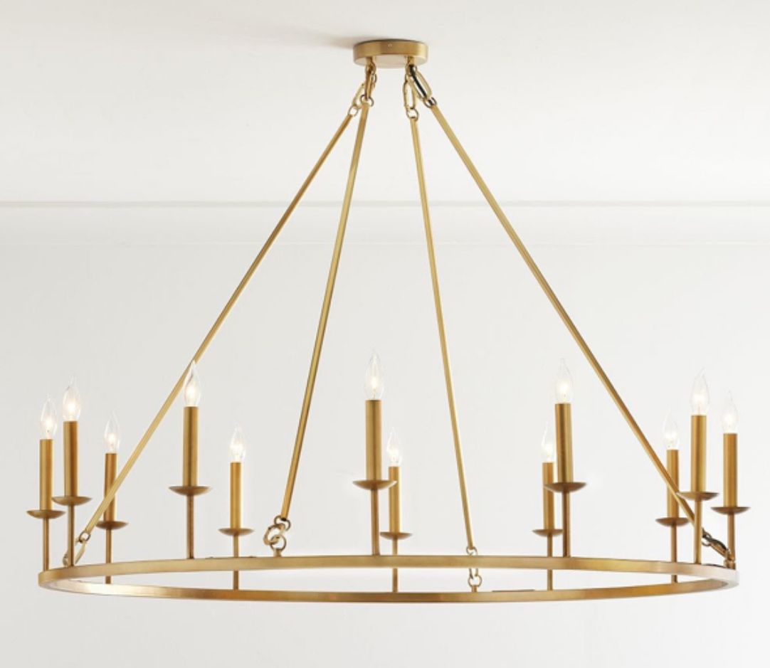 Pottery Barn Brass Remington Iron Chandelier