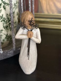 Willow Tree Figurine with Wire Flowers