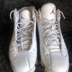 Jordan’s 13  White And Gold Size 10