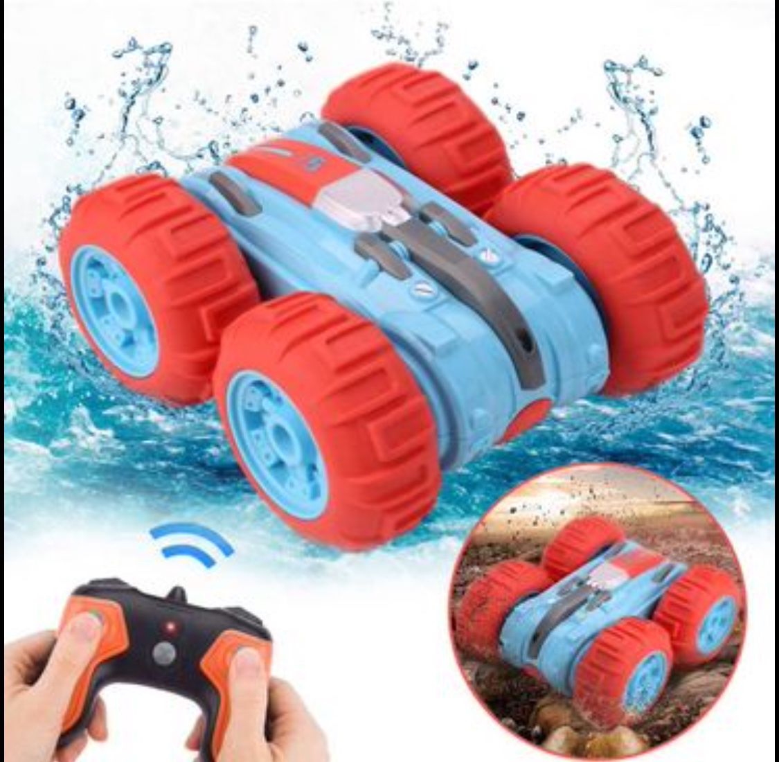 Waterproof Amphibious Remote Control Car 2.4 GHz Stunt Car for Girls 4WD All Terrains Water Land Beach Swimming Pool Toy  New  Pick up at Redmond  Cle