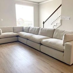Elyza Ivory Modular Cloud Sectional Sofa 5pc (Creat Your Own Style) 📣Best Prices📣