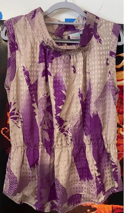 Purple and Beige Abstract Going Out Top