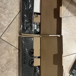 TWO NEW  WIRED COMPUTER KEYBOARDS AND MICE. Usb Hookup. HP BRAND