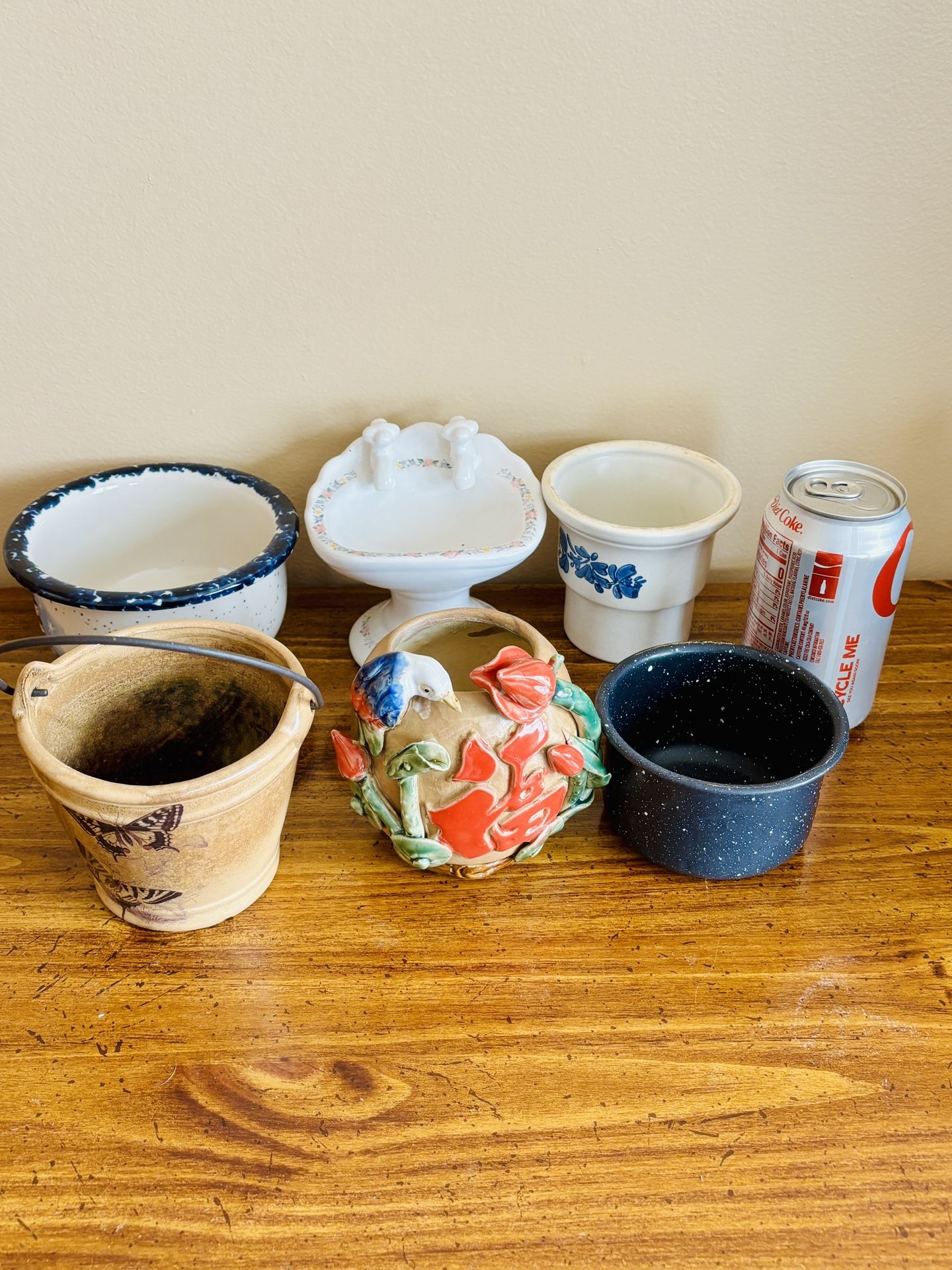 Vintage Ceramic Mini Pots – Home Décor / Collectibles|set of Six