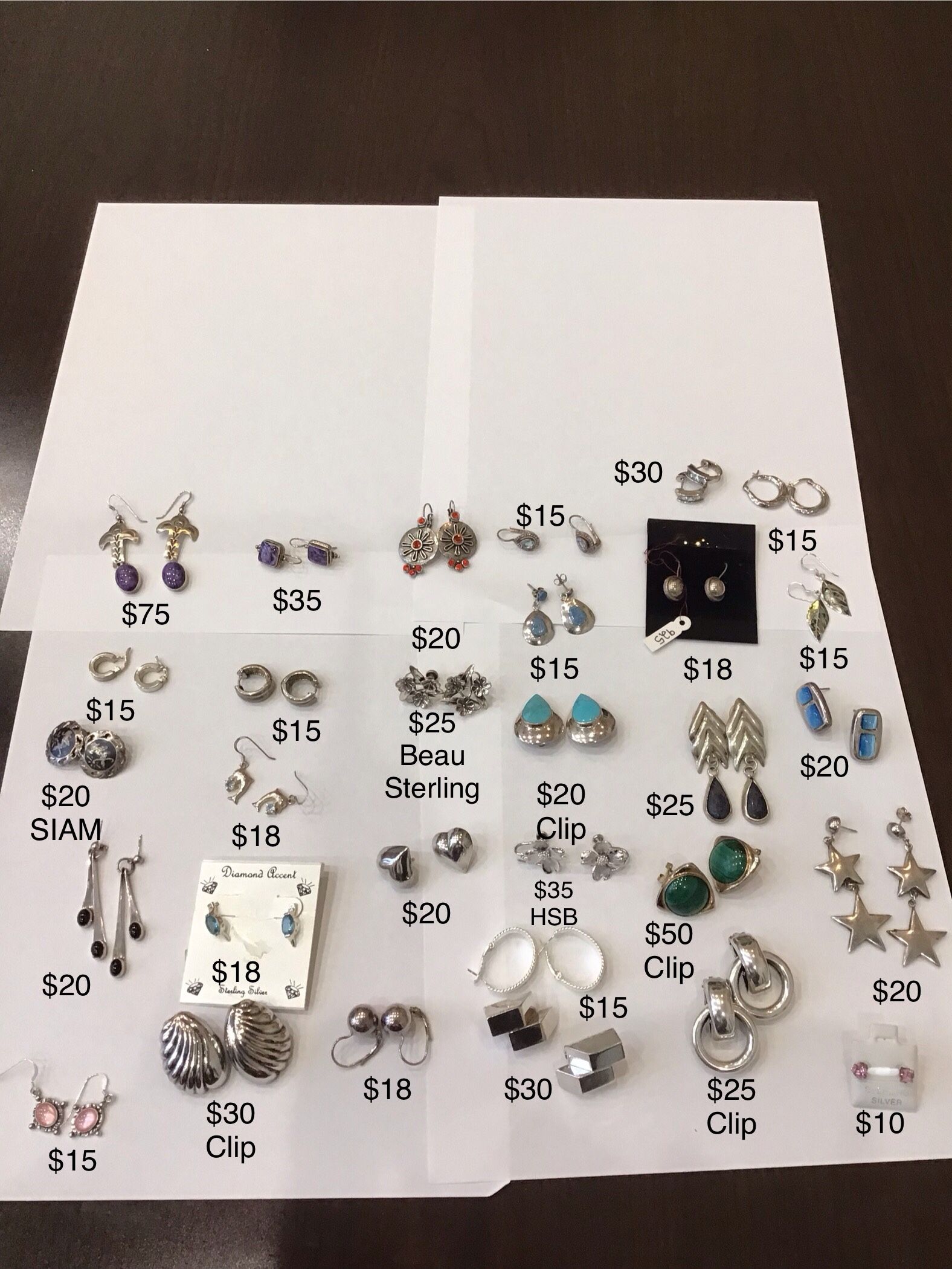 Sterling Silver Earrings, see pics for prices