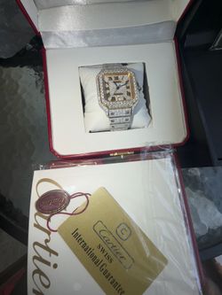 Iced-Out Cartier Moissanite watch