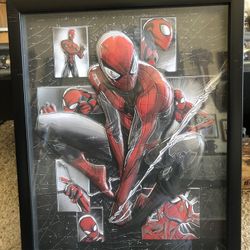 Marvel Spider-Man 3D Pressed Images Framed