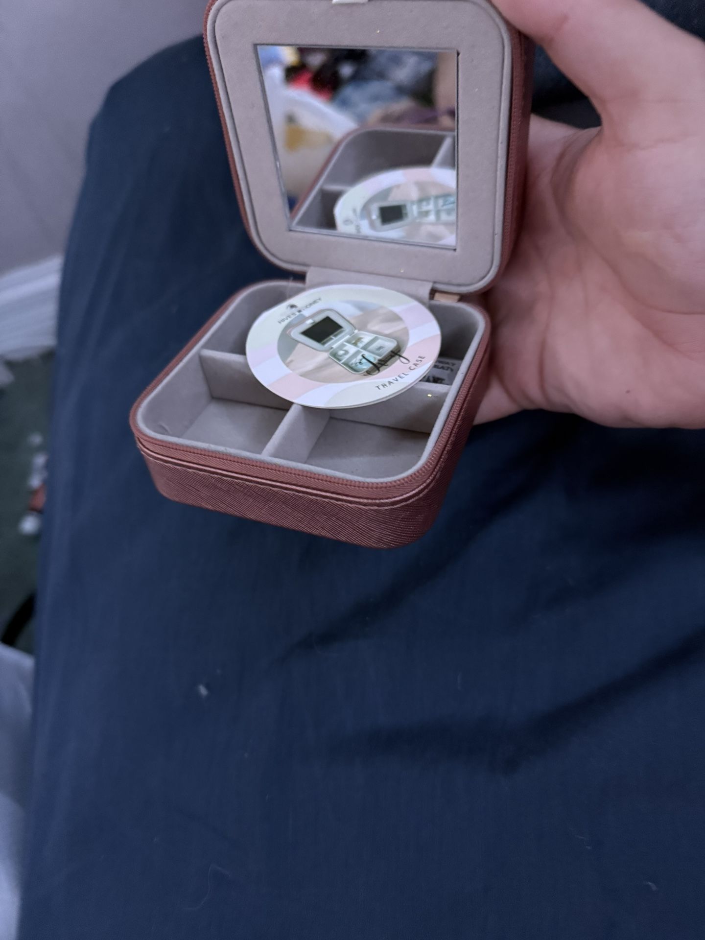 Travel Jewelry Box with Mirror