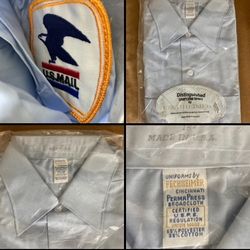 New Old Stock Vintage US MAIL UNIFORM SHIRT Fechheimer USA MENS 15.5 Short Sleeve Button Down