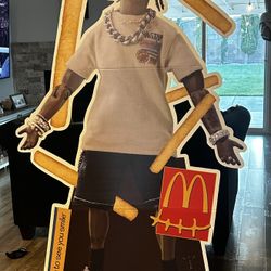 Travis Scott McDonald’s Action Figure Life Size cutout.