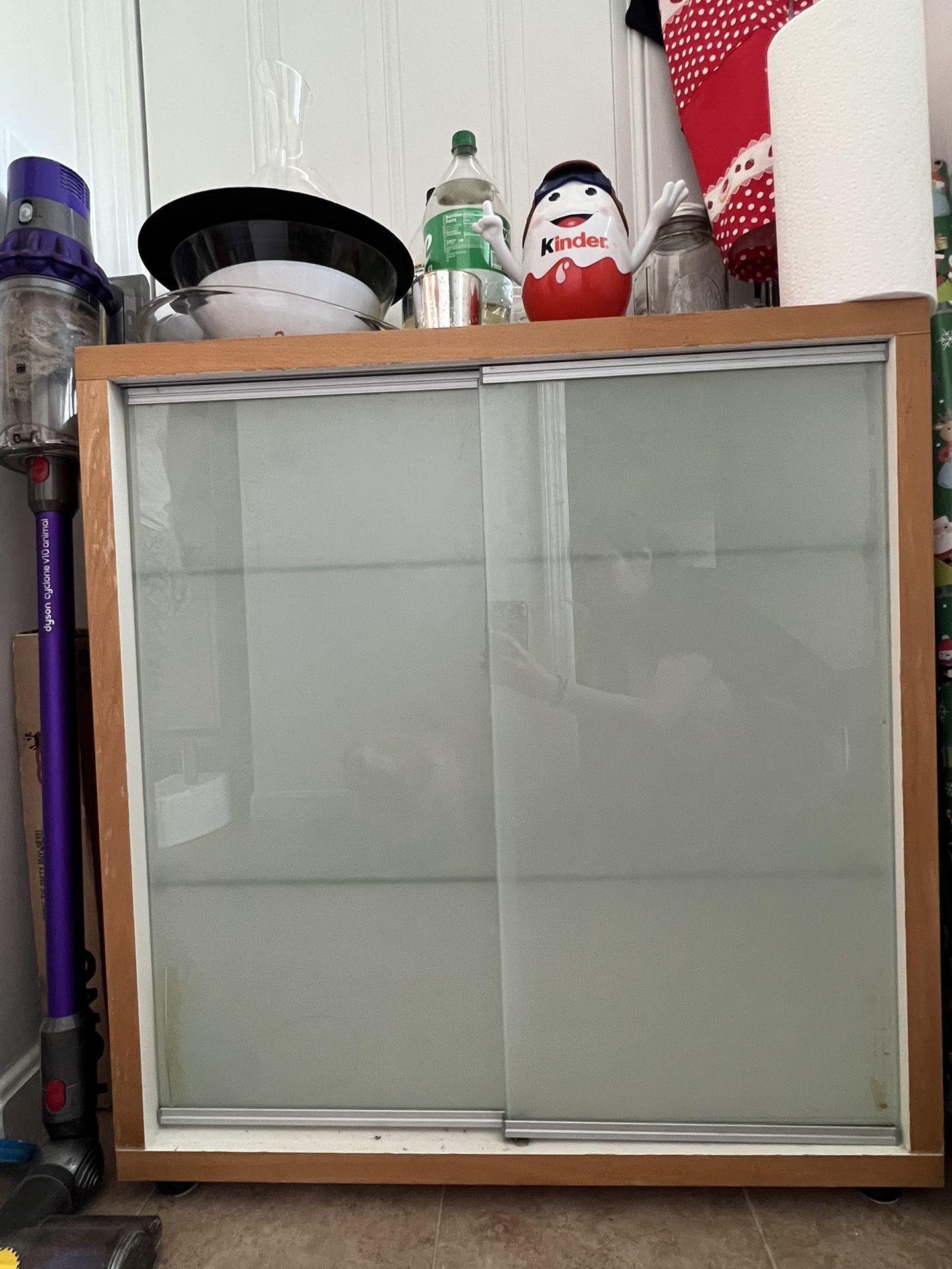 Wooden Cabinet with Glass Door And Shelf