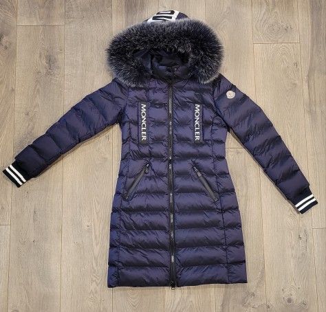 Moncler Gard Giubboto Navy Blue Size 0/XS Fur Parka