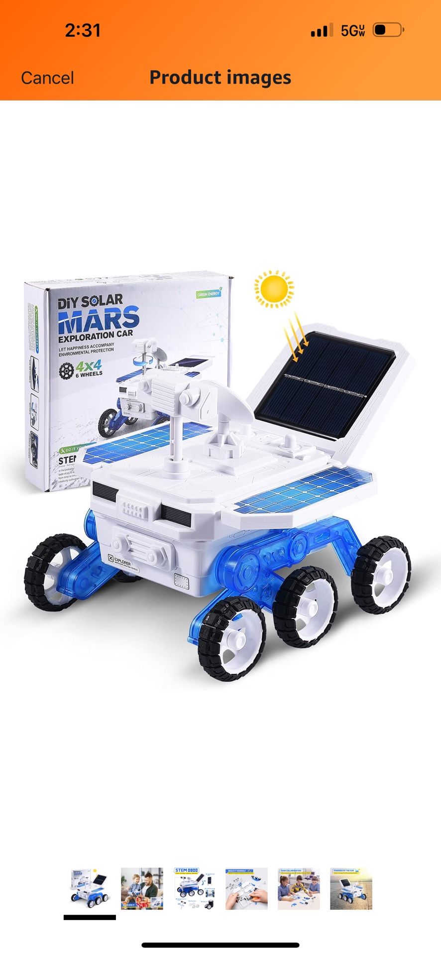 Solar Robot Stem Toys, DIY Educational Science Experiment Assembly Robotic Kits,Mars Rover Building Car Set for for Kids &Teens, Boys & Girls