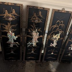 East Asian Oriental Wood panels