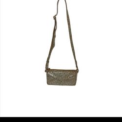 Lodis RFID Metallic Silver Leopard Print Leather Convertible Crossbody Wallet