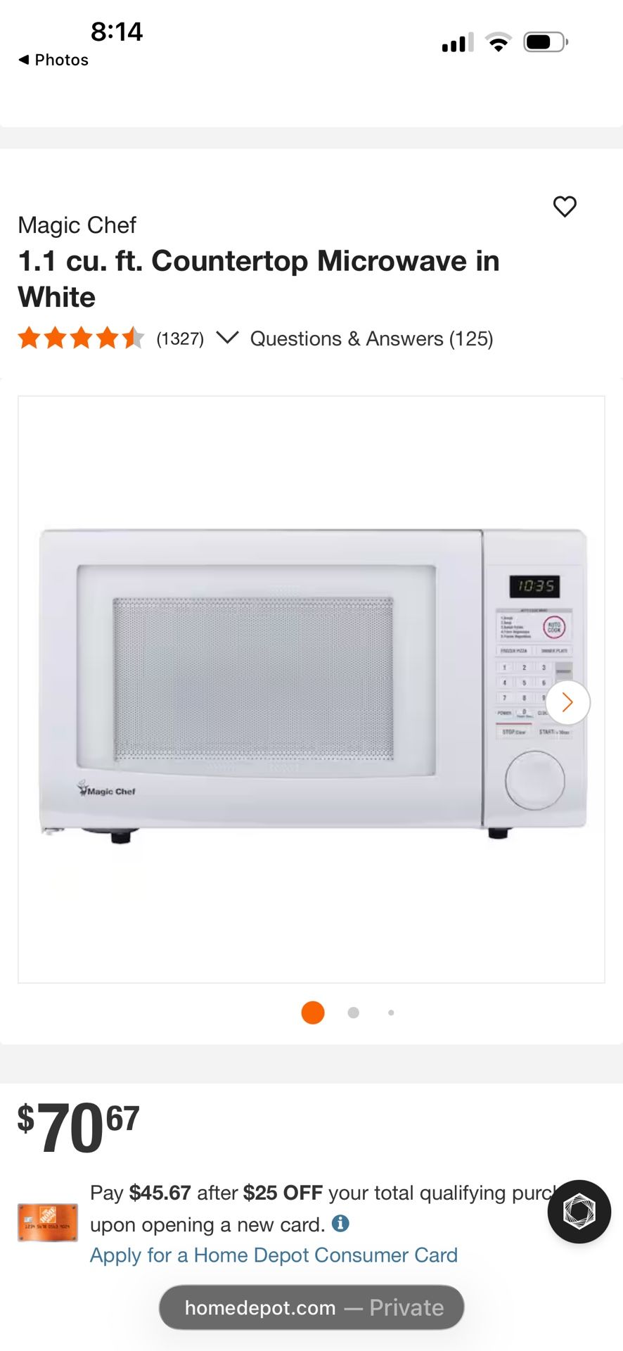 Magic Chef 1.1 cu. ft. Countertop Microwave Brand New Never Used