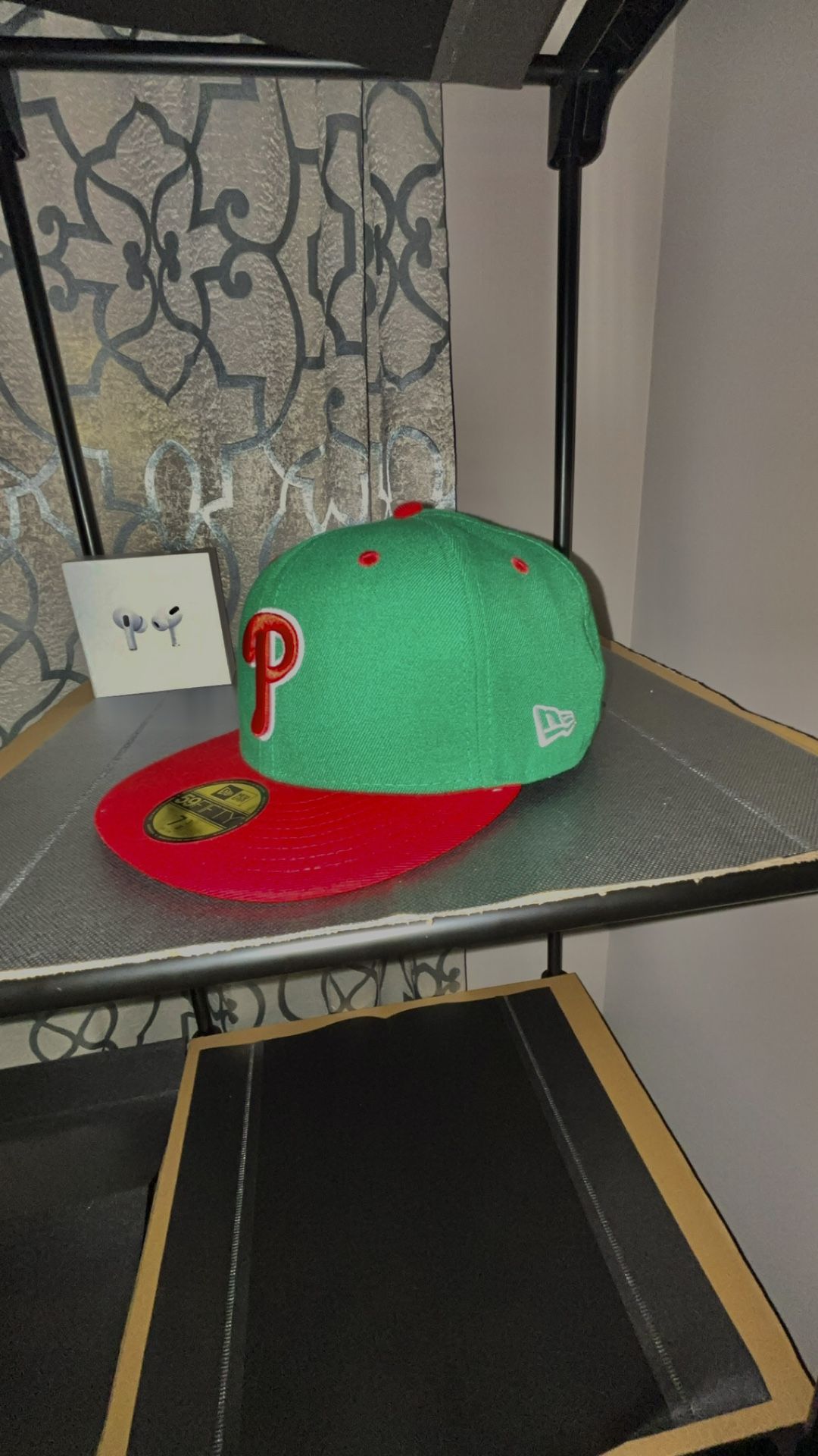 New Era Philadelphia Green and Red Padres hat New Era LA Angles Red hat