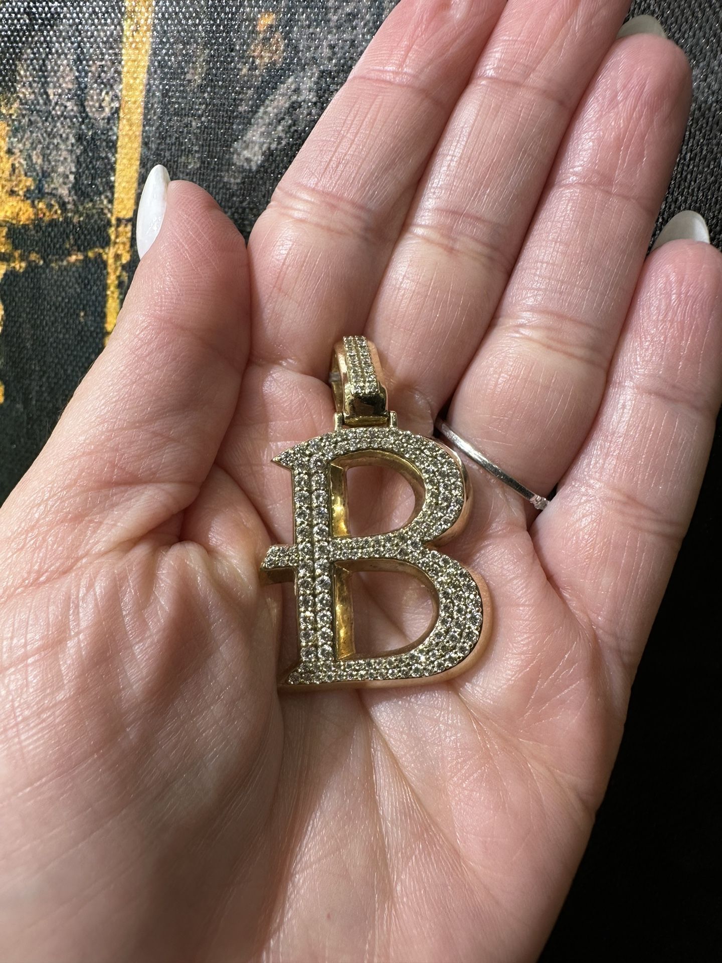 14k LETTER B CHARM