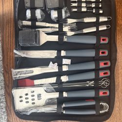 EUHOME Grill Accessories BBQ Tool 30 Pcs, Heavy Duty Stainless Steel ...