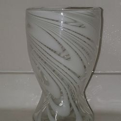 Vintage Swirl Blown Glass Vase 