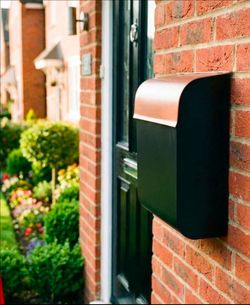 New Mailbox for Outside Wall Mount, 12 x 4.5 x 10 inch, Black Mailbox for Door