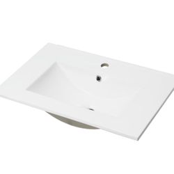 709 30" x18.5" Bathroom Sink Rectangle Porcelain Ceramic Bathroom Vessel Sink Vanity Top Drop-In, White 30inch