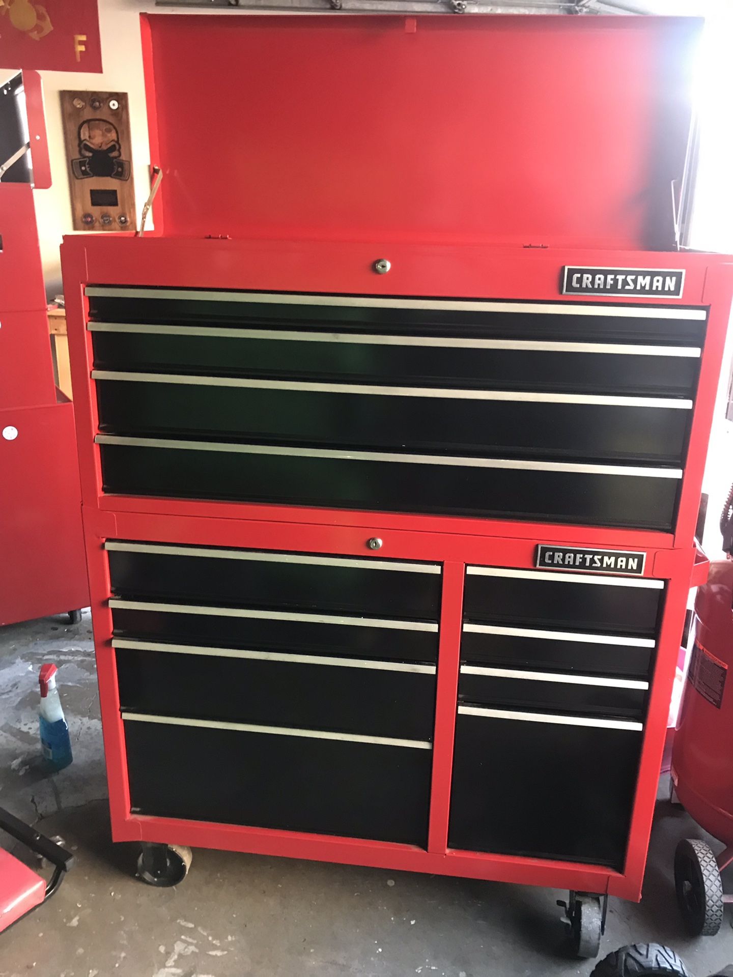 craftsman 41 inch box top and bottom / wrench racks included