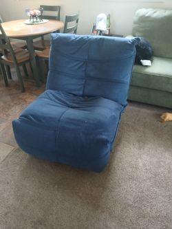 Blue Fabric Floor Lounge Chair