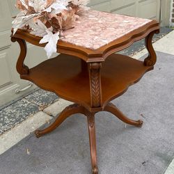 Adorable Marble French Provincial Entry Side Console