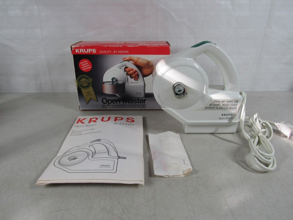 Krups Open Master Model 404 Hand Held Electric Can Opener New Open Box
