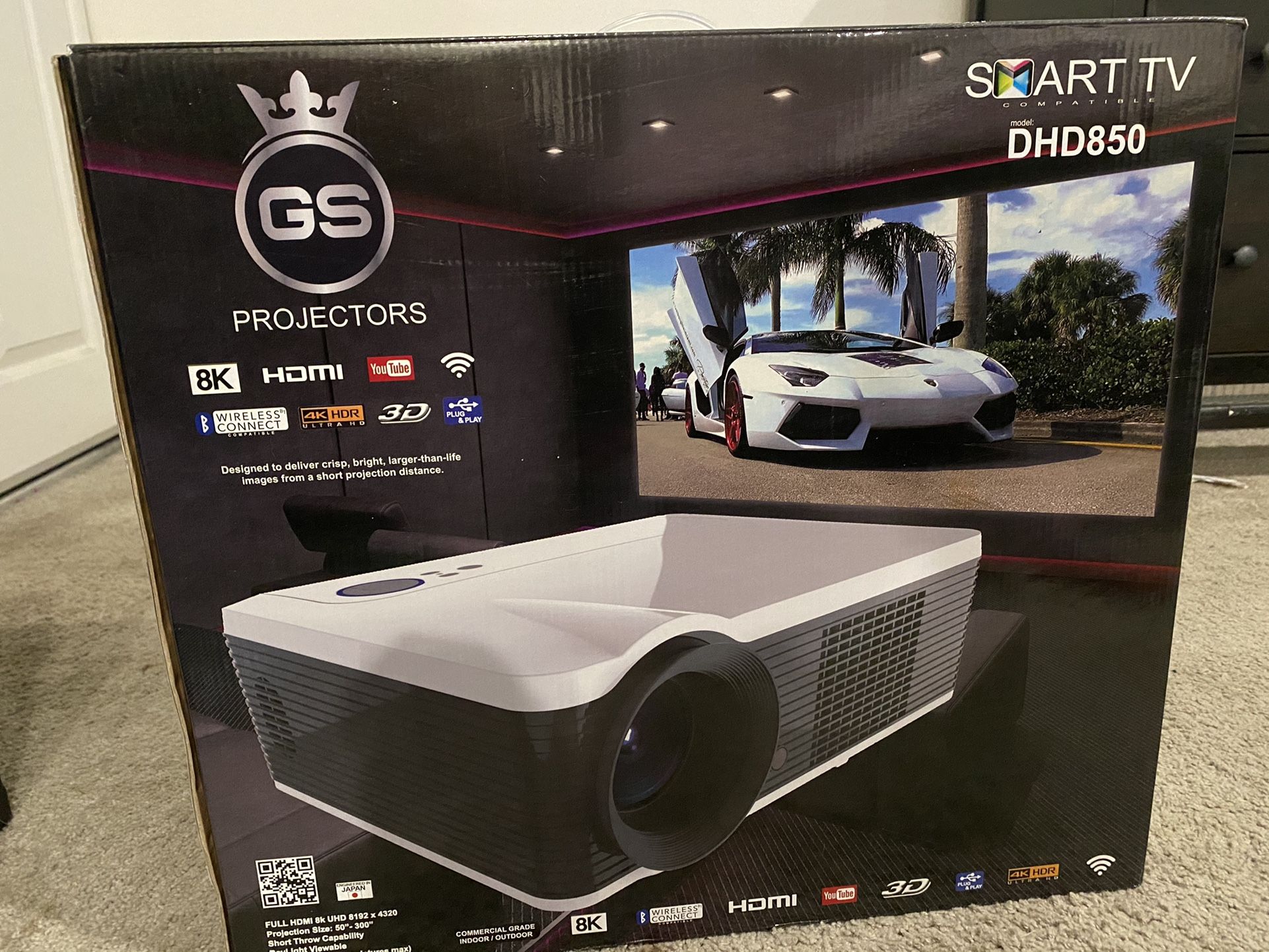 GS 8K Projector With Electric Screen